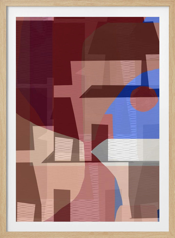 Bruin Blauw Geweven 6 | Poster