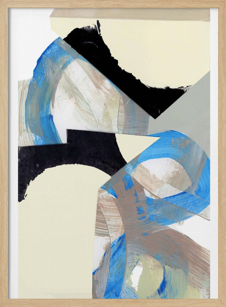 Blauw Neutraal Beige Zwart 1 | Poster
