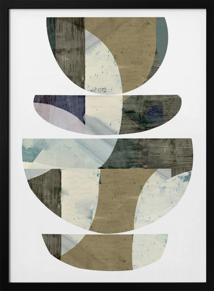 Blauwe halve cirkels III | Poster