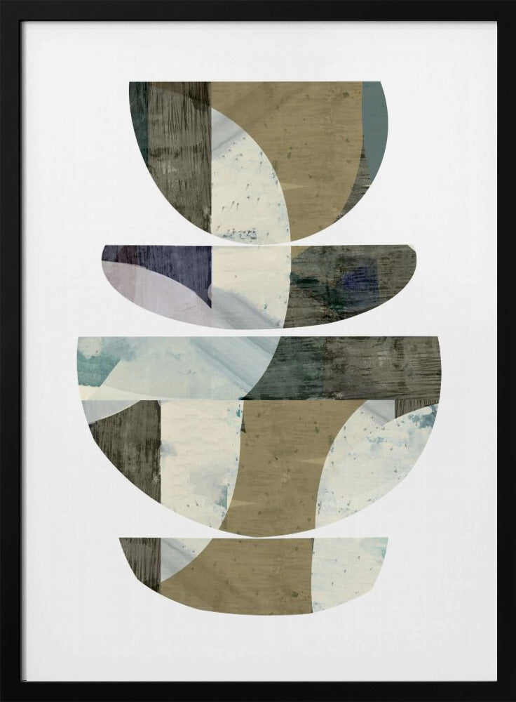 Blauwe halve cirkels III | Poster
