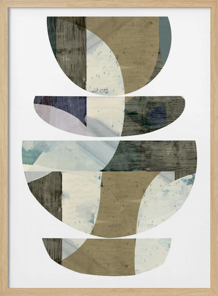 Blauwe halve cirkels III | Poster