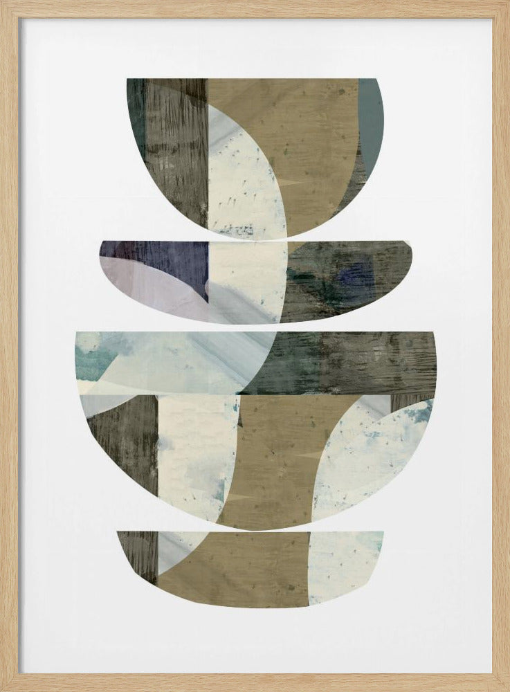 Blauwe halve cirkels III | Poster