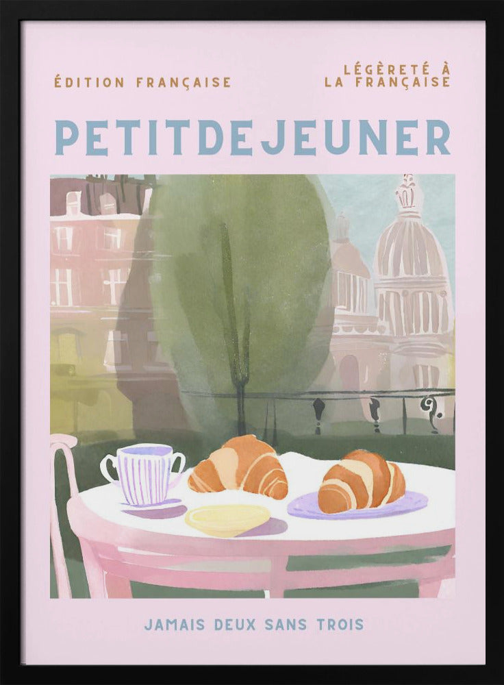 Petit Dejeuner, Croissants, Parijs, Pastell | Poster