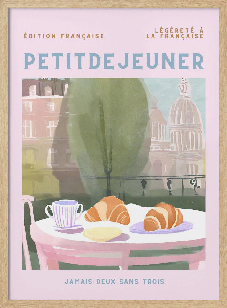 Petit Dejeuner, Croissants, Parijs, Pastell | Poster