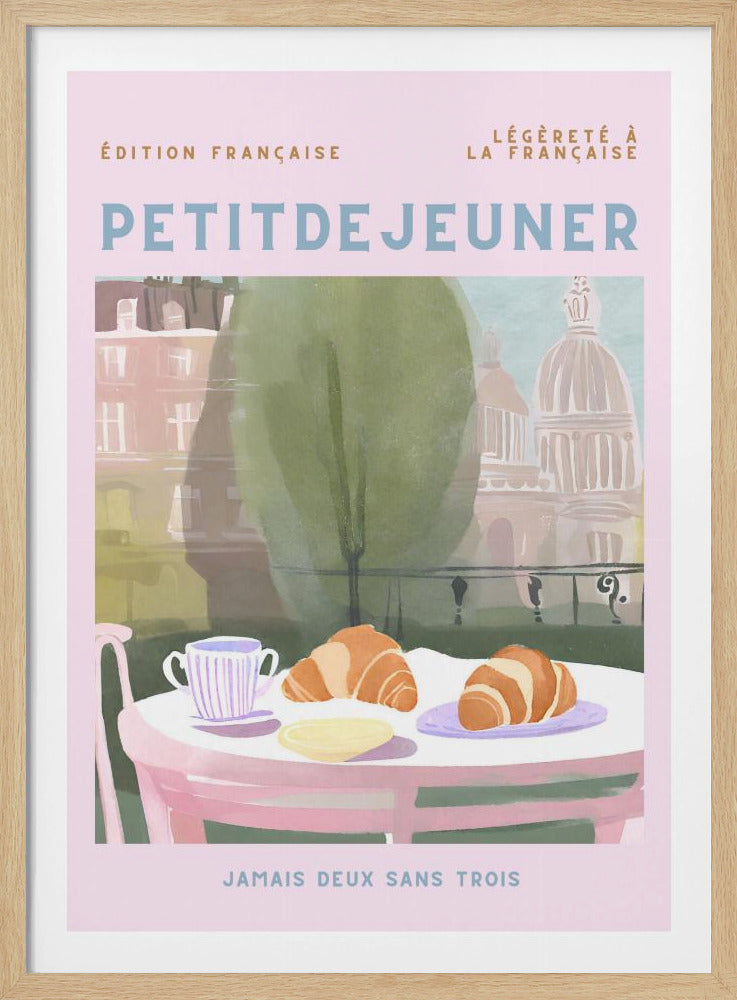 Petit Dejeuner, Croissants, Parijs, Pastell | Poster