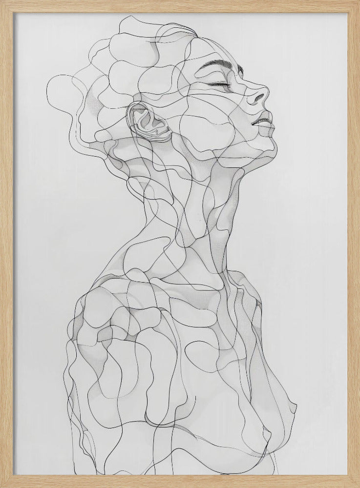 Lijnenkunst Vrouw 14 | Poster