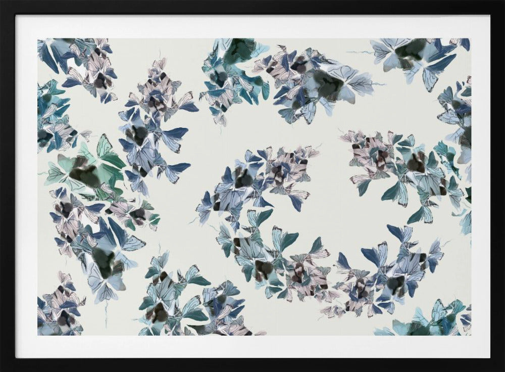 Blauwe bloemenmix | Poster