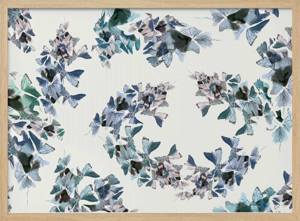 Blauwe bloemenmix | Poster