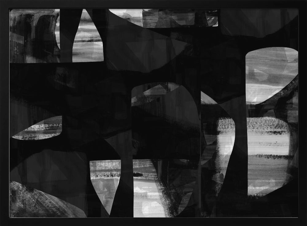 Abstracte zwarte nachtvormen 1 | Poster