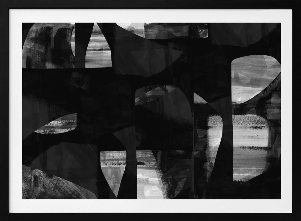 Abstracte zwarte nachtvormen 1 | Poster