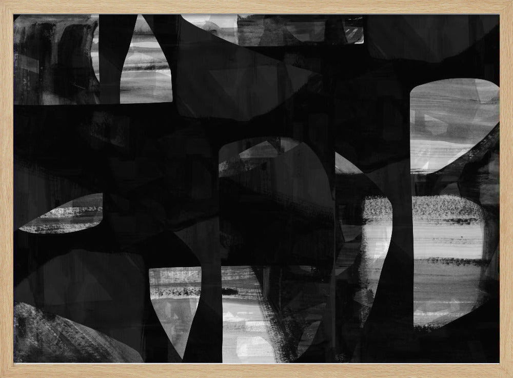 Abstracte zwarte nachtvormen 1 | Poster