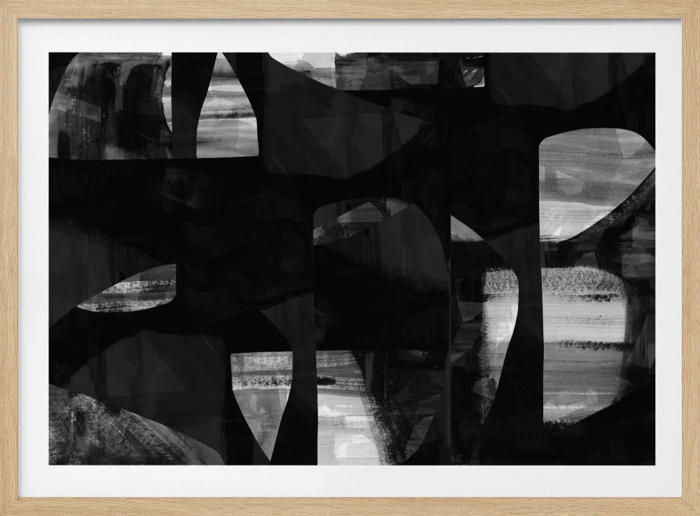Abstracte zwarte nachtvormen 1 | Poster