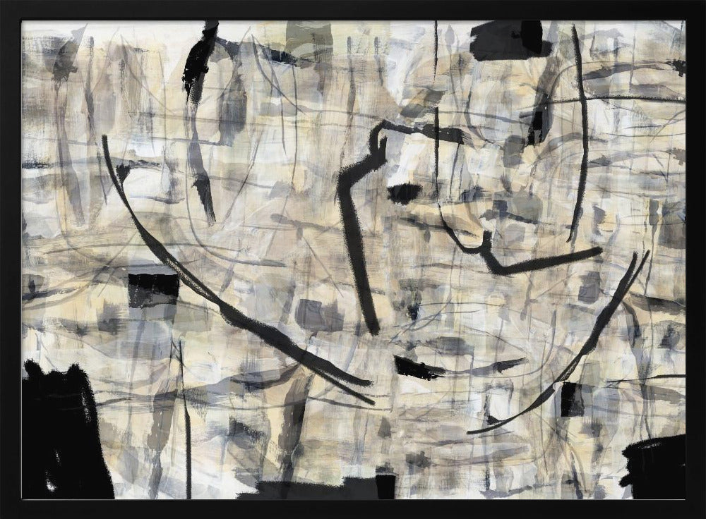 Zwart-witte textuurvormen 1 | Poster