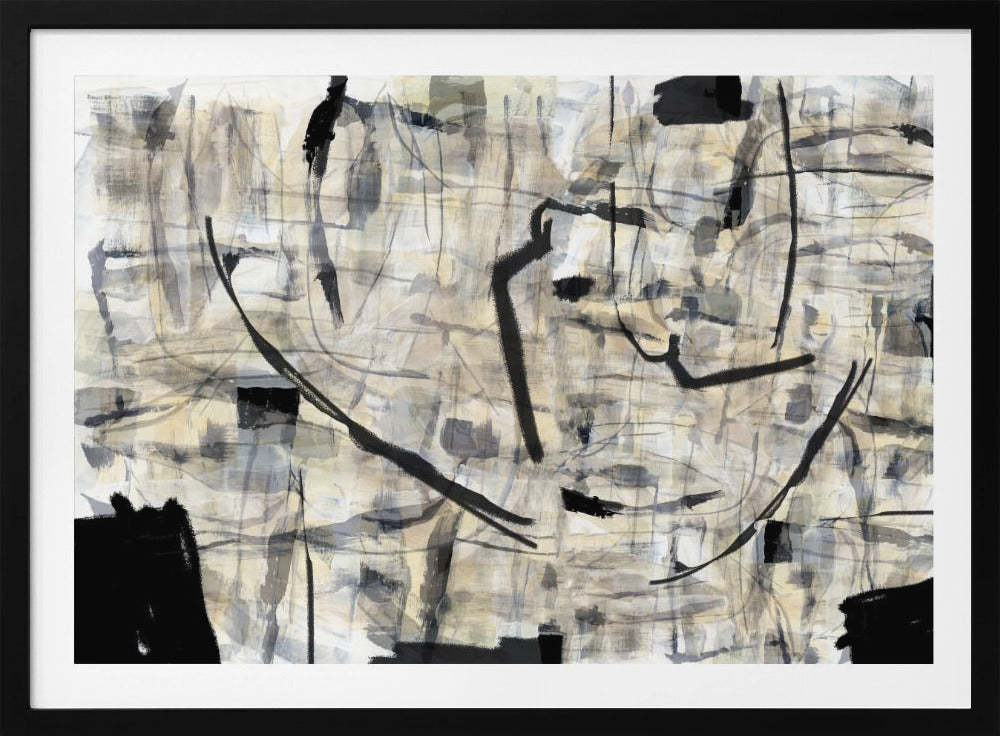 Zwart-witte textuurvormen 1 | Poster