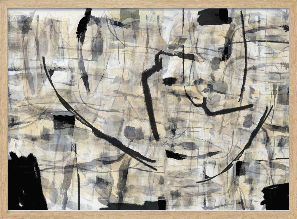 Zwart-witte textuurvormen 1 | Poster