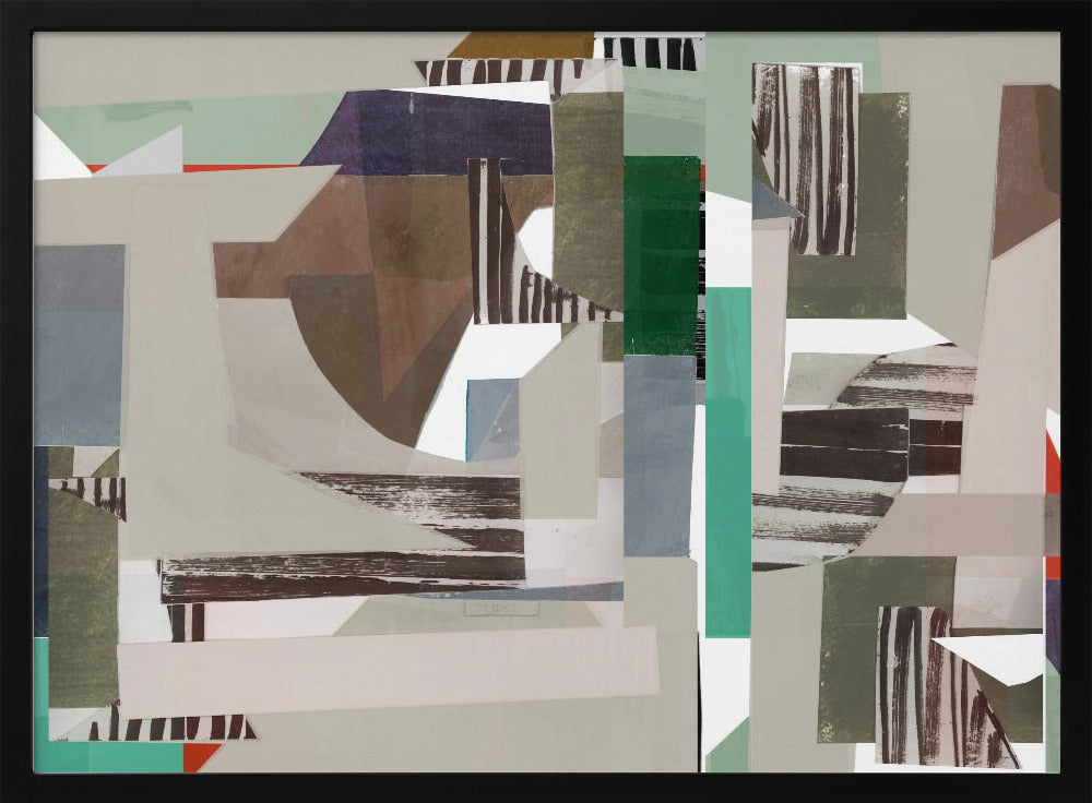Munt- en blauwtinten Abstract Hardedge 4 | Poster