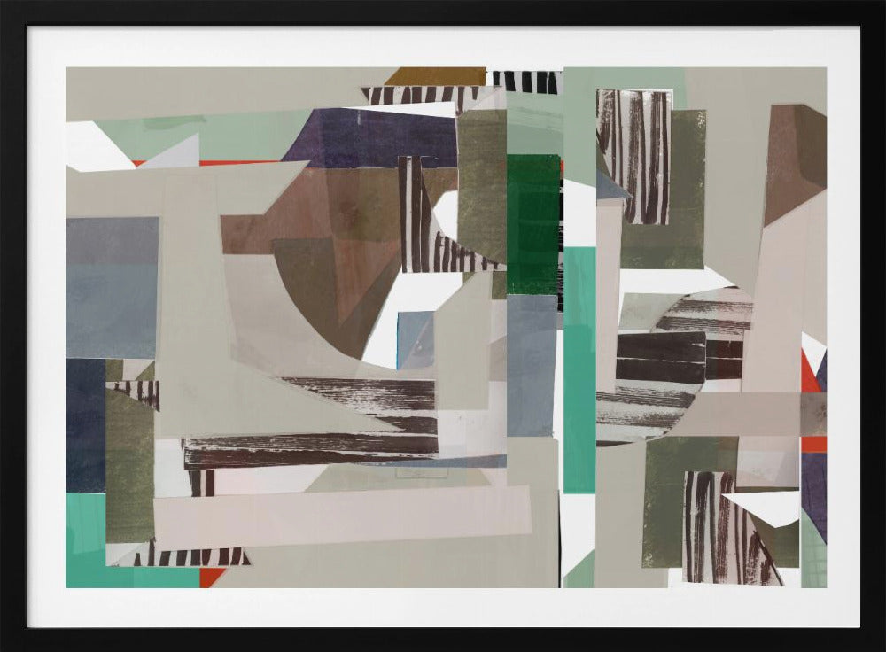 Munt- en blauwtinten Abstract Hardedge 4 | Poster