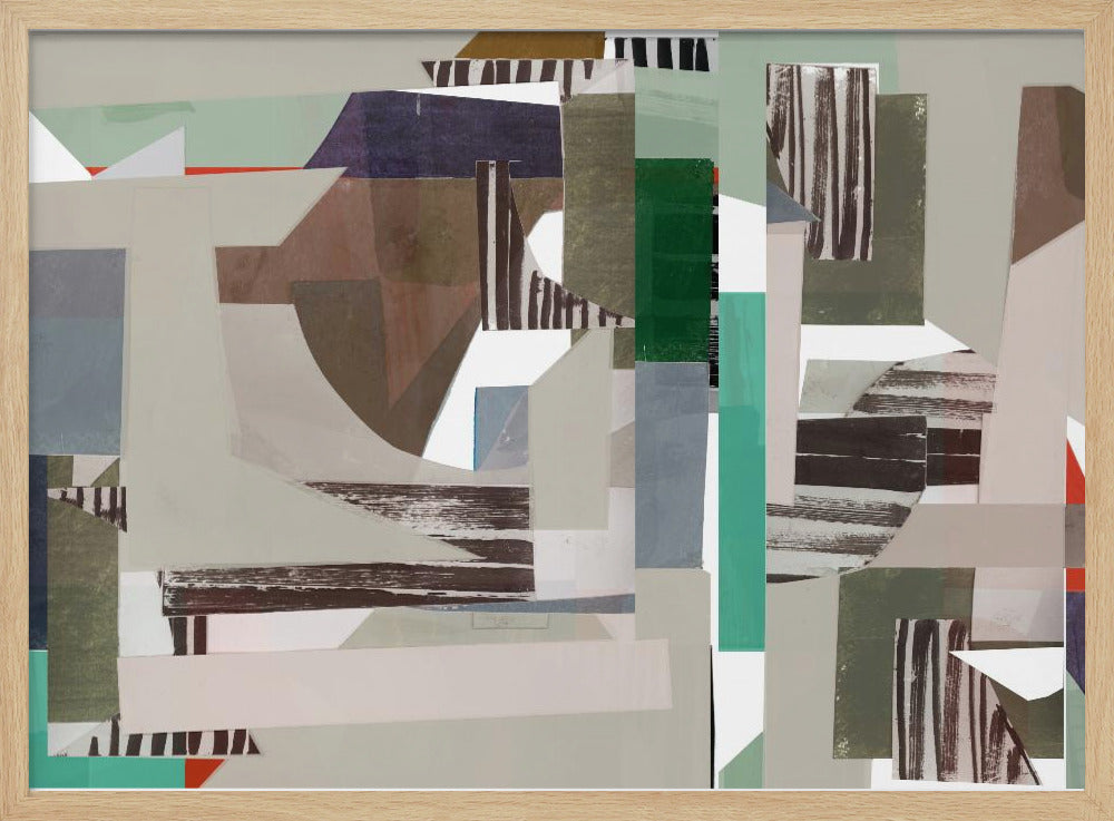 Munt- en blauwtinten Abstract Hardedge 4 | Poster