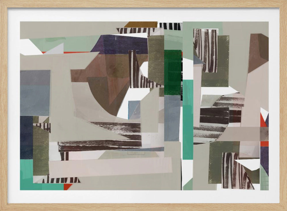 Munt- en blauwtinten Abstract Hardedge 4 | Poster