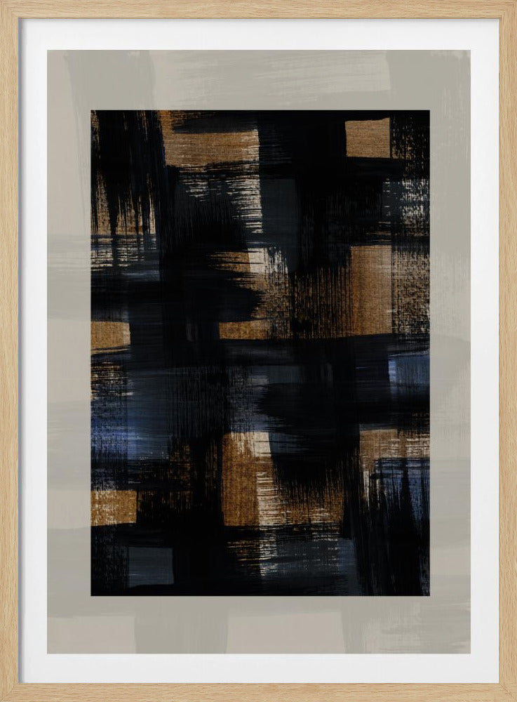 Abstracte penseelstreken 128X | Poster