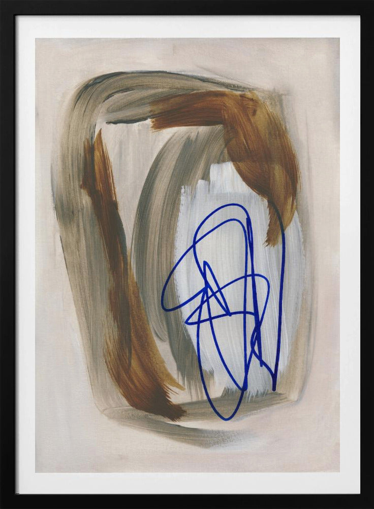 Abstracte penseelstreken 156 | Poster