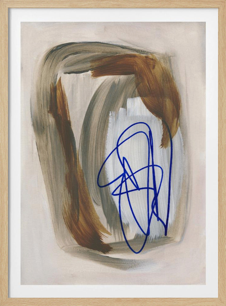 Abstracte penseelstreken 156 | Poster