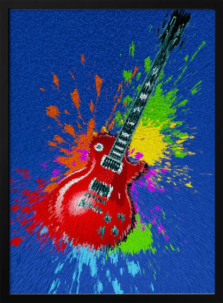 Elektrische gitaar pop-art explosie | Poster