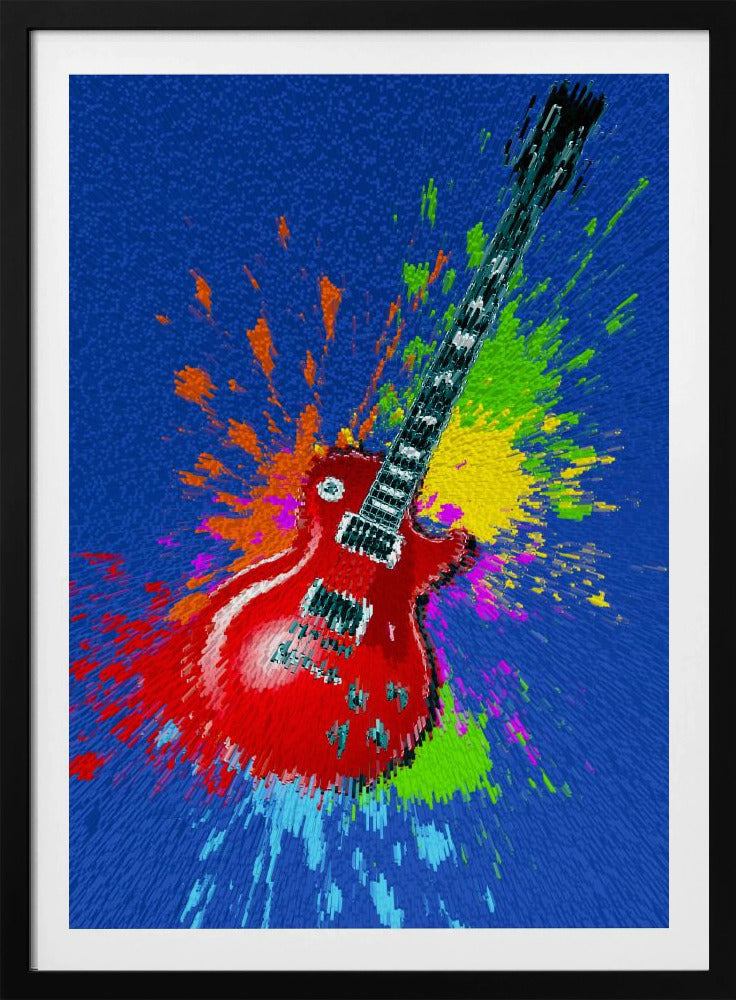 Elektrische gitaar pop-art explosie | Poster