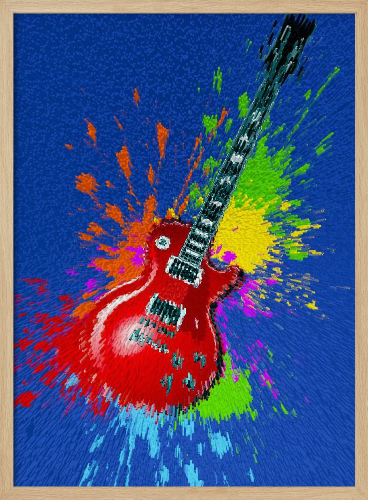 Elektrische gitaar pop-art explosie | Poster