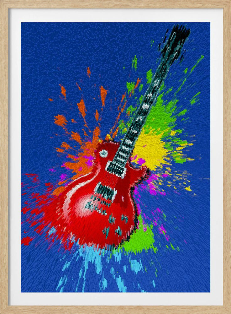 Elektrische gitaar pop-art explosie | Poster