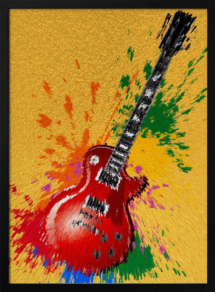 Elektrische gitaar popart exploderend | Poster