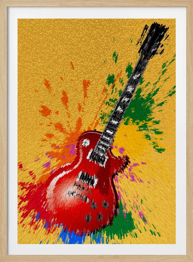 Elektrische gitaar popart exploderend | Poster