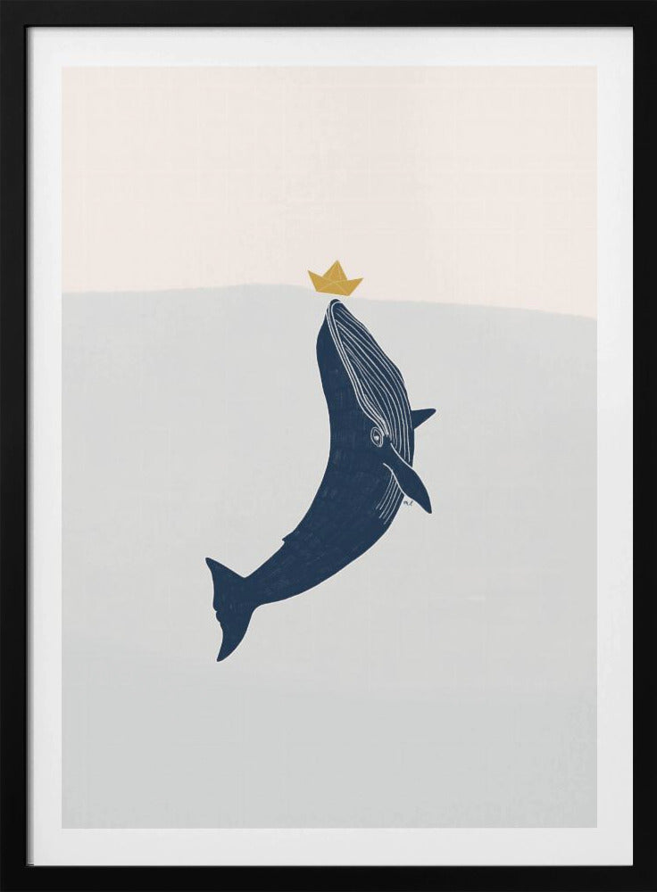 Blauwe vinvis zeilboot | Poster