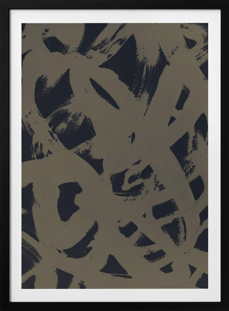 Abstracte penseelstreken 399Y | Poster