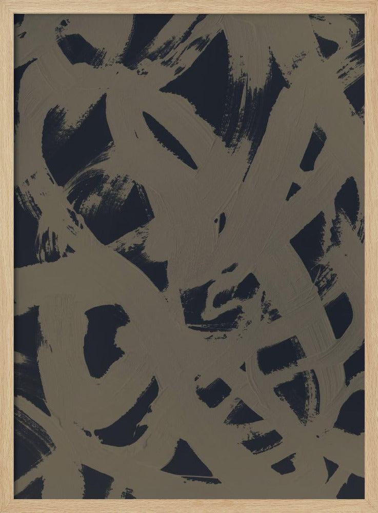 Abstracte penseelstreken 399Y | Poster