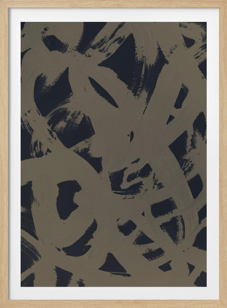 Abstracte penseelstreken 399Y | Poster