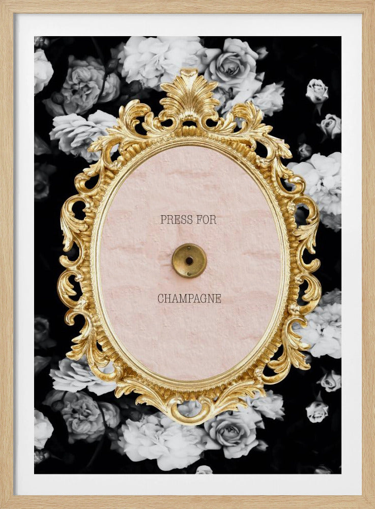 Champagnedonkere bloemenverhouding 2x3 | Poster