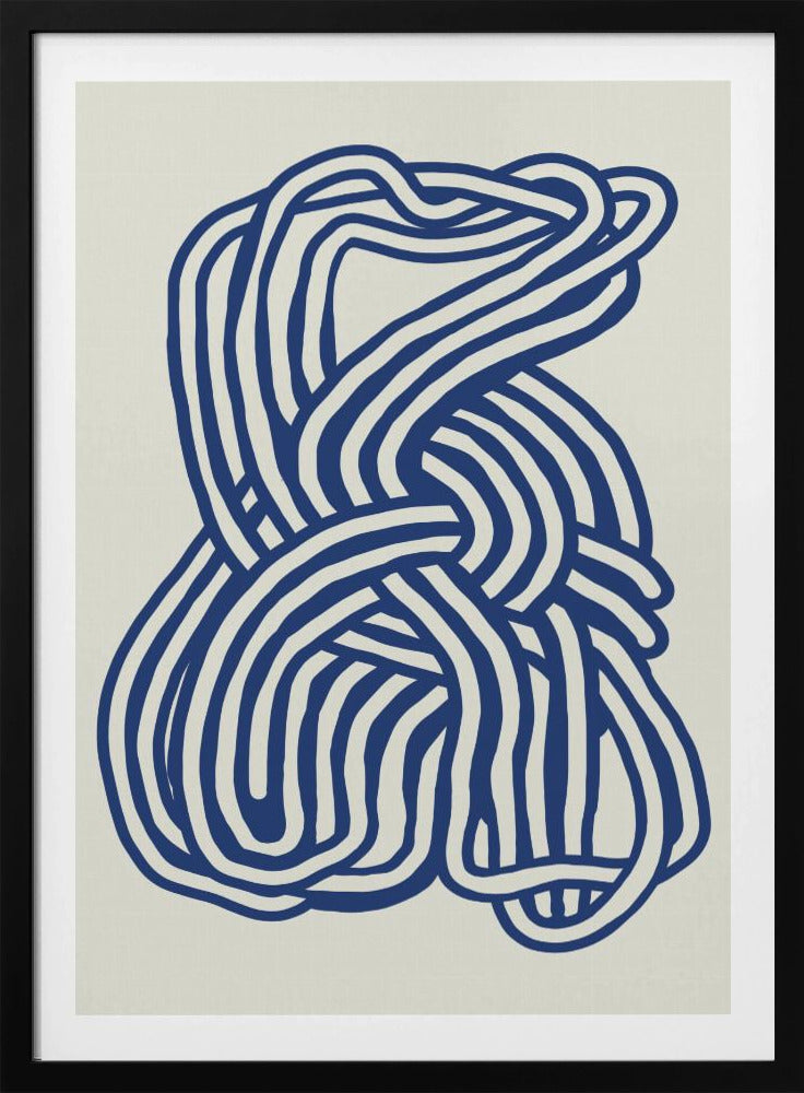 Lijnkunst organische vorm in blauw 02 | Poster