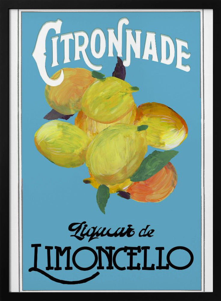 Citronnade Limoncello op blauw en zwart | Poster