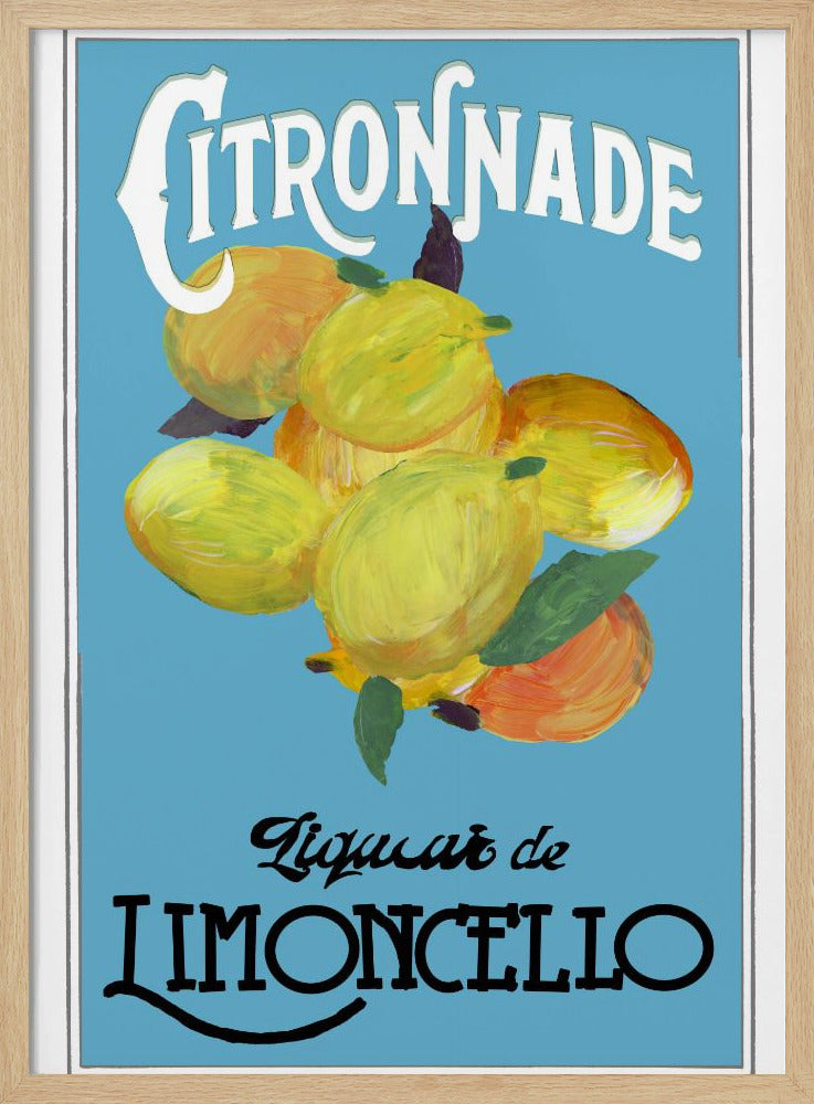 Citronnade Limoncello op blauw en zwart | Poster