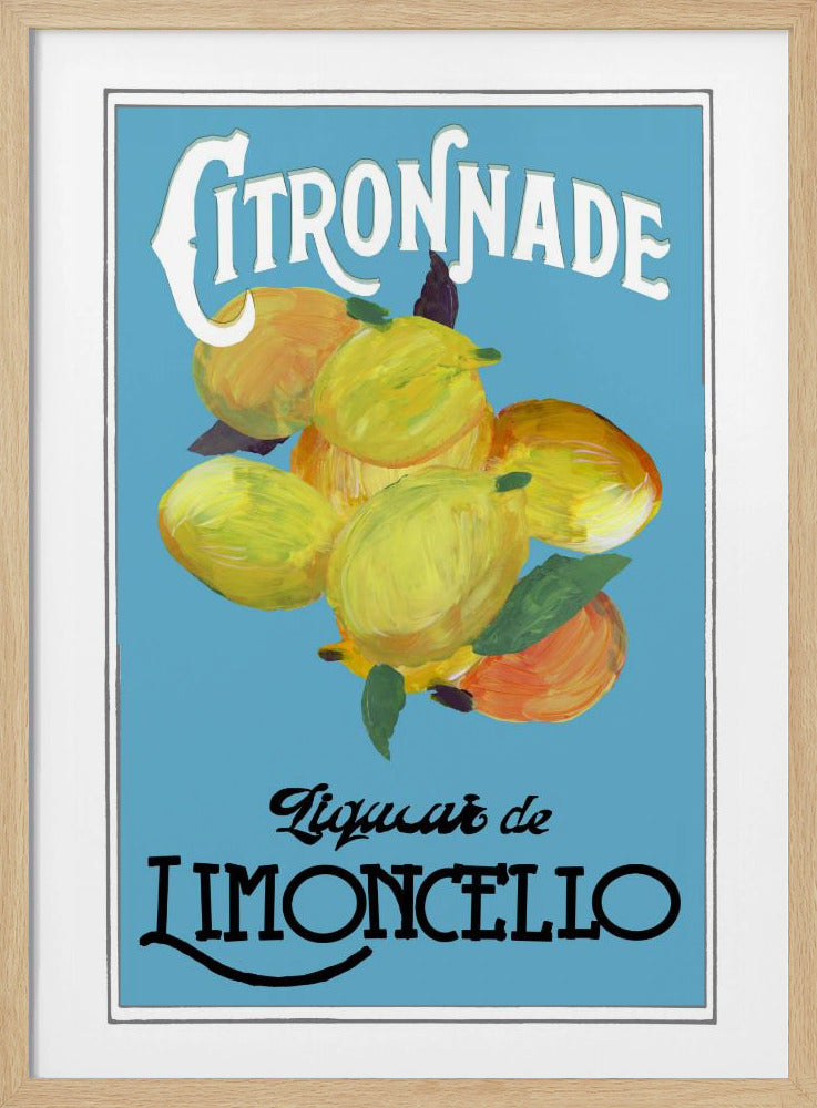 Citronnade Limoncello op blauw en zwart | Poster