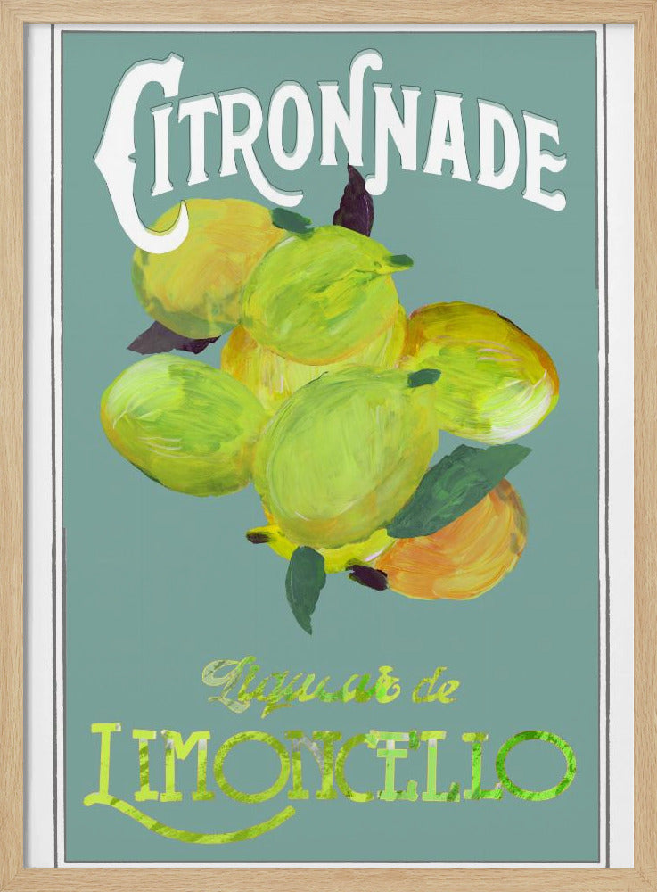 Citronnade Limoncello Op Blauw | Poster