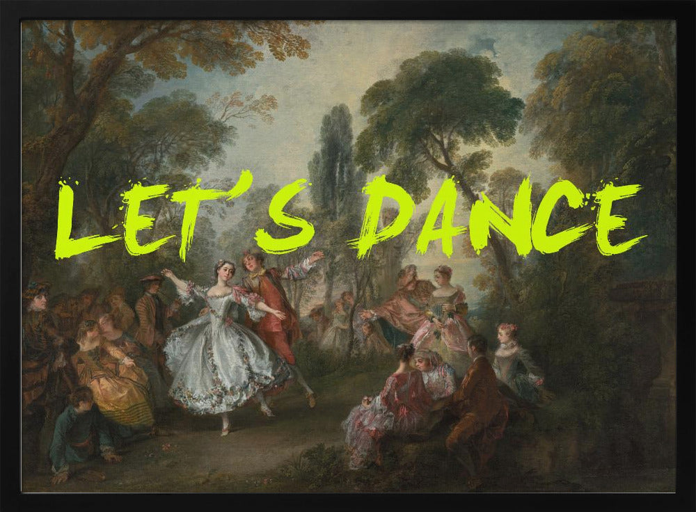 Laten we dansen neon geel vintage maximalistische kunst | Poster
