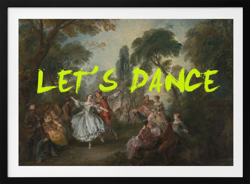 Laten we dansen neon geel vintage maximalistische kunst | Poster