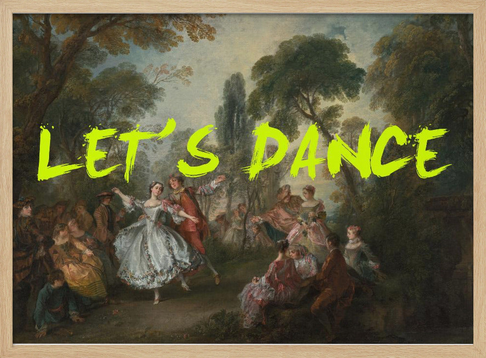 Laten we dansen neon geel vintage maximalistische kunst | Poster