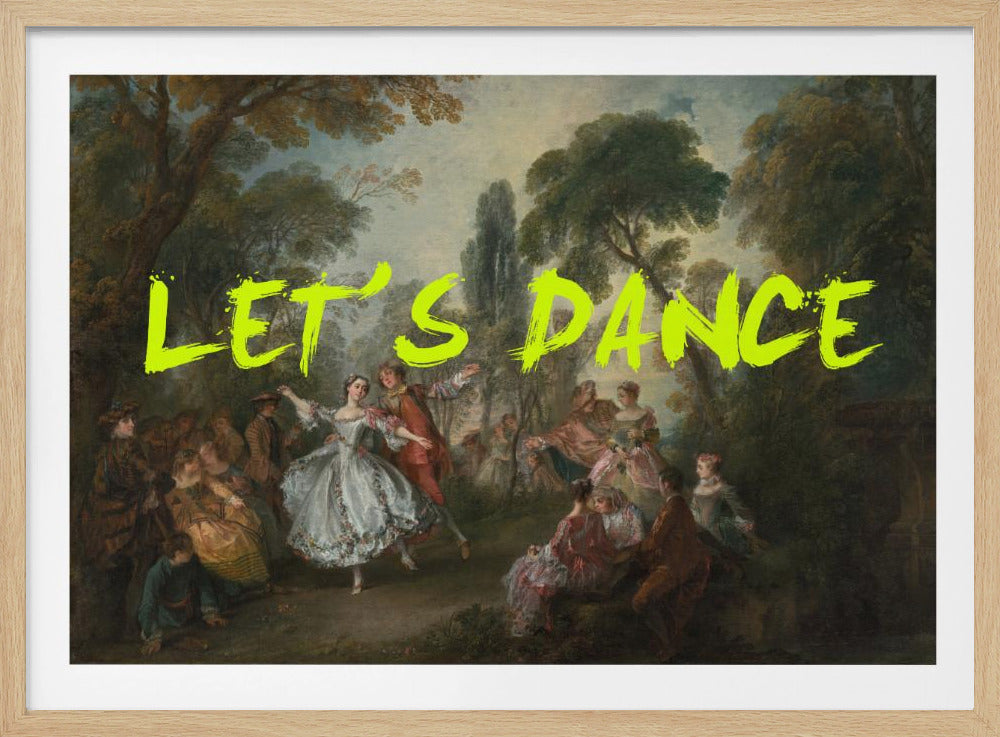 Laten we dansen neon geel vintage maximalistische kunst | Poster