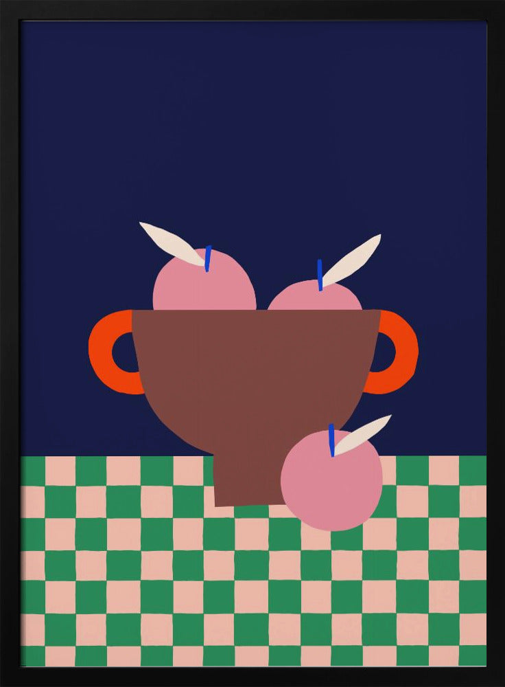 Fruitschaal met roze appels | Poster