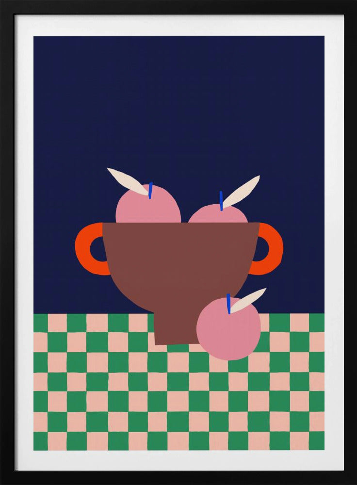 Fruitschaal met roze appels | Poster