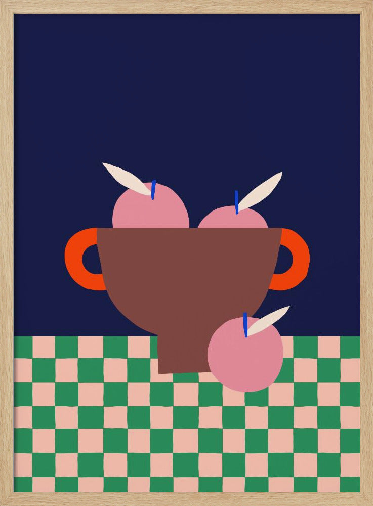 Fruitschaal met roze appels | Poster