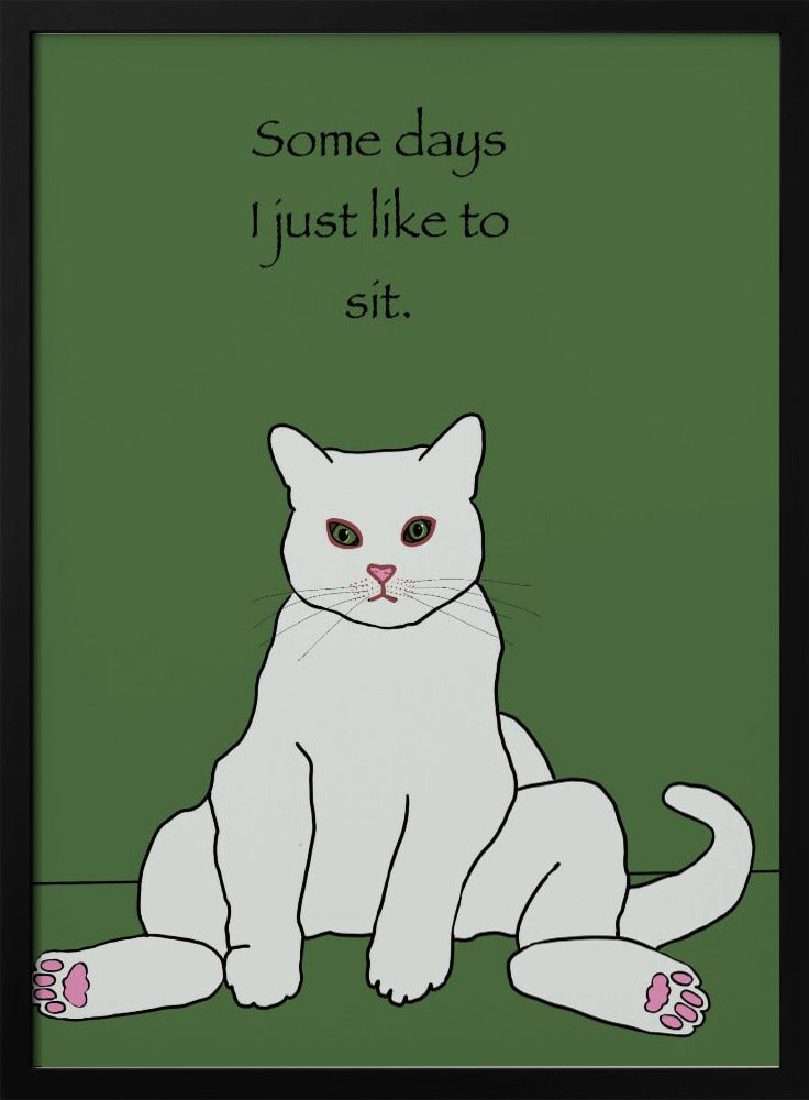 Witte kat met citaat | Poster